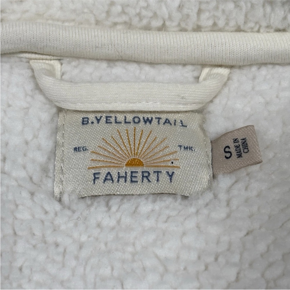 Faherty x B.Yellowtail High Pile Fleece Jacket Women’s Small Ivory Full Zip - Picture 7 of 11